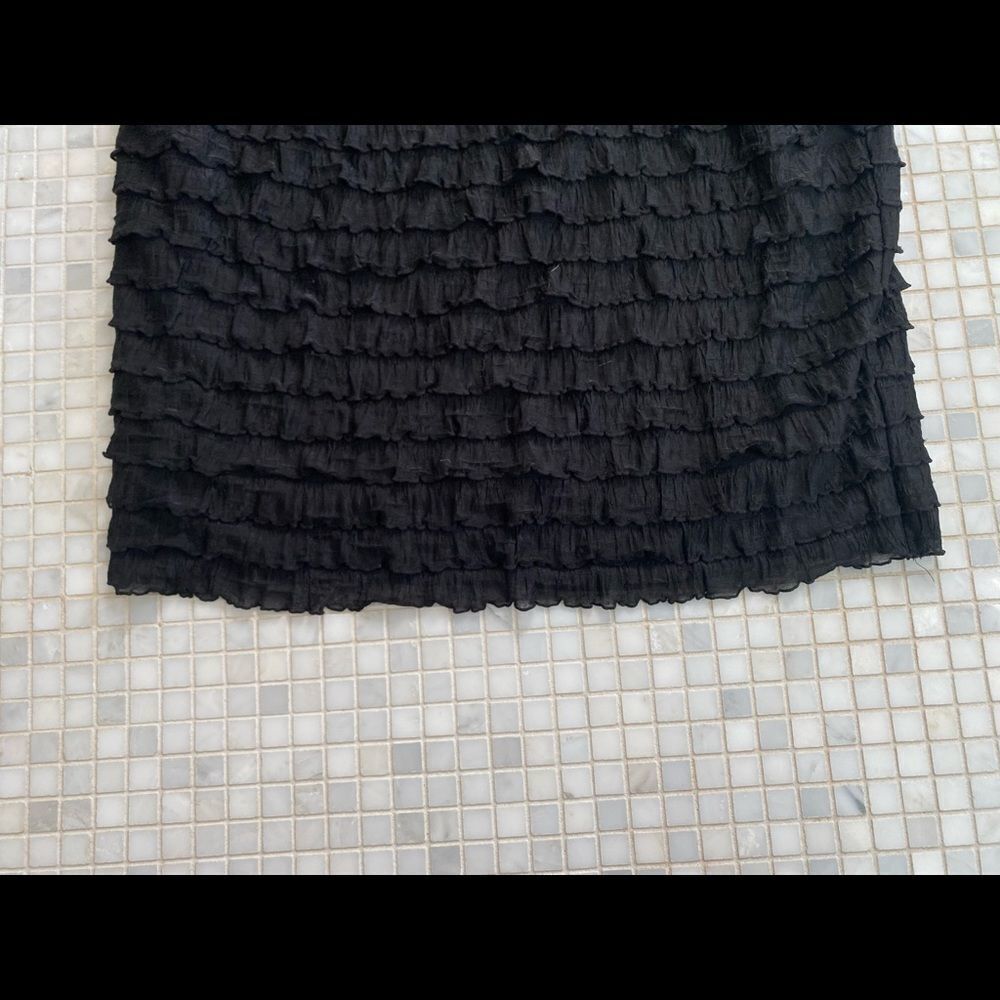 NY Collection Black Ruffled Pencil Skirt - Picture 4 of 6